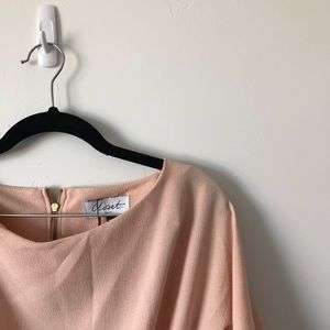 Peach Shift Dress with Tie